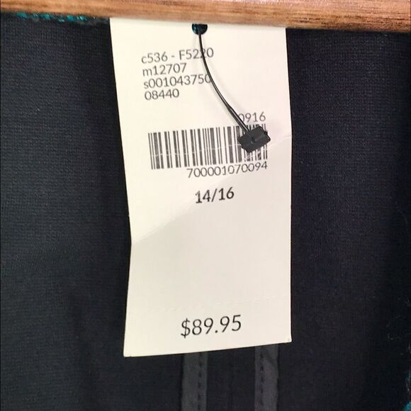 Lane Bryant Belted Tweed Green and Black Blazer - Picture 3 of 7